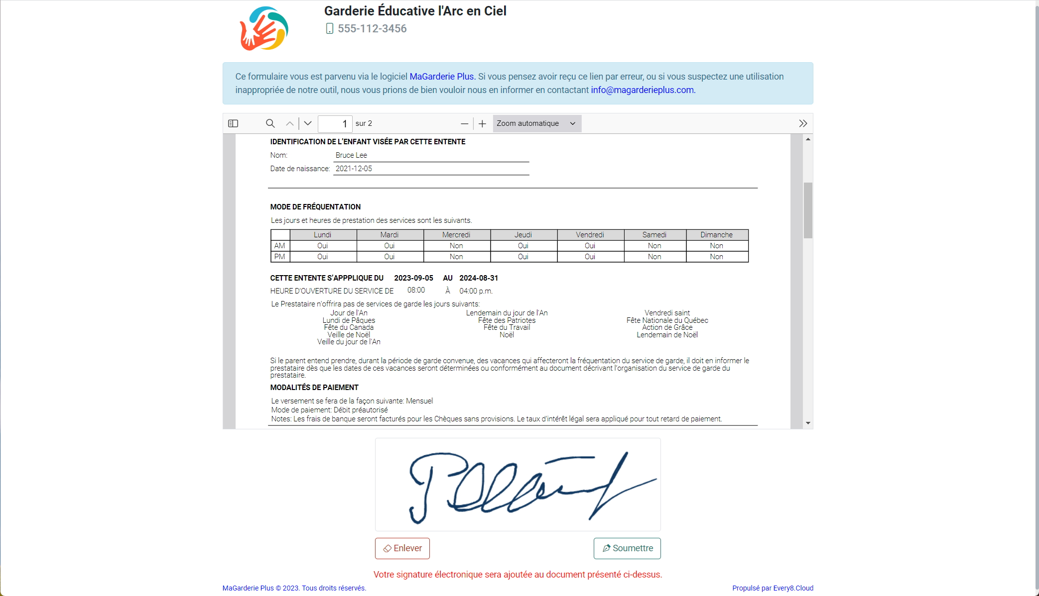 Envoyez une demande de signature électronique