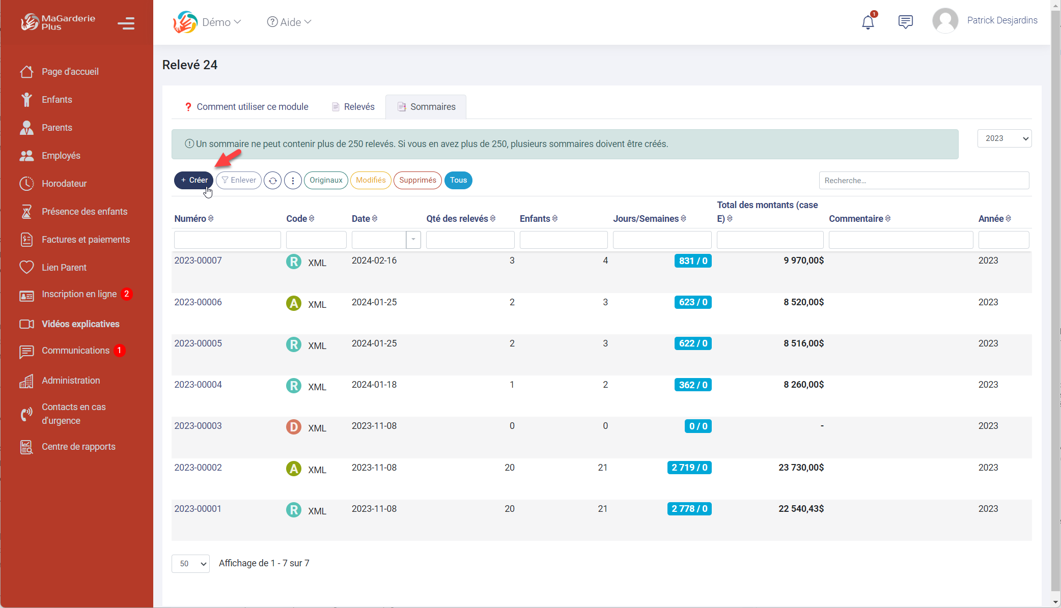 Module de production des relevés 24