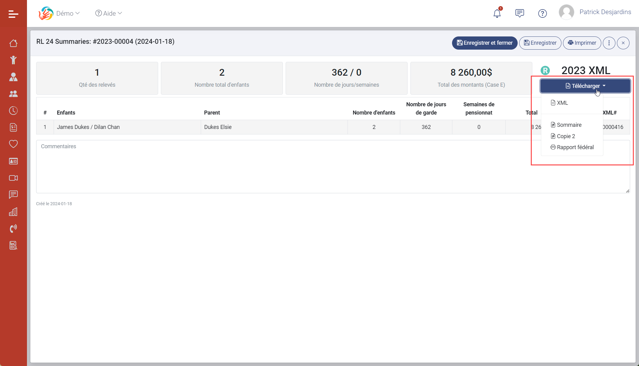 Module de production des relevés 24