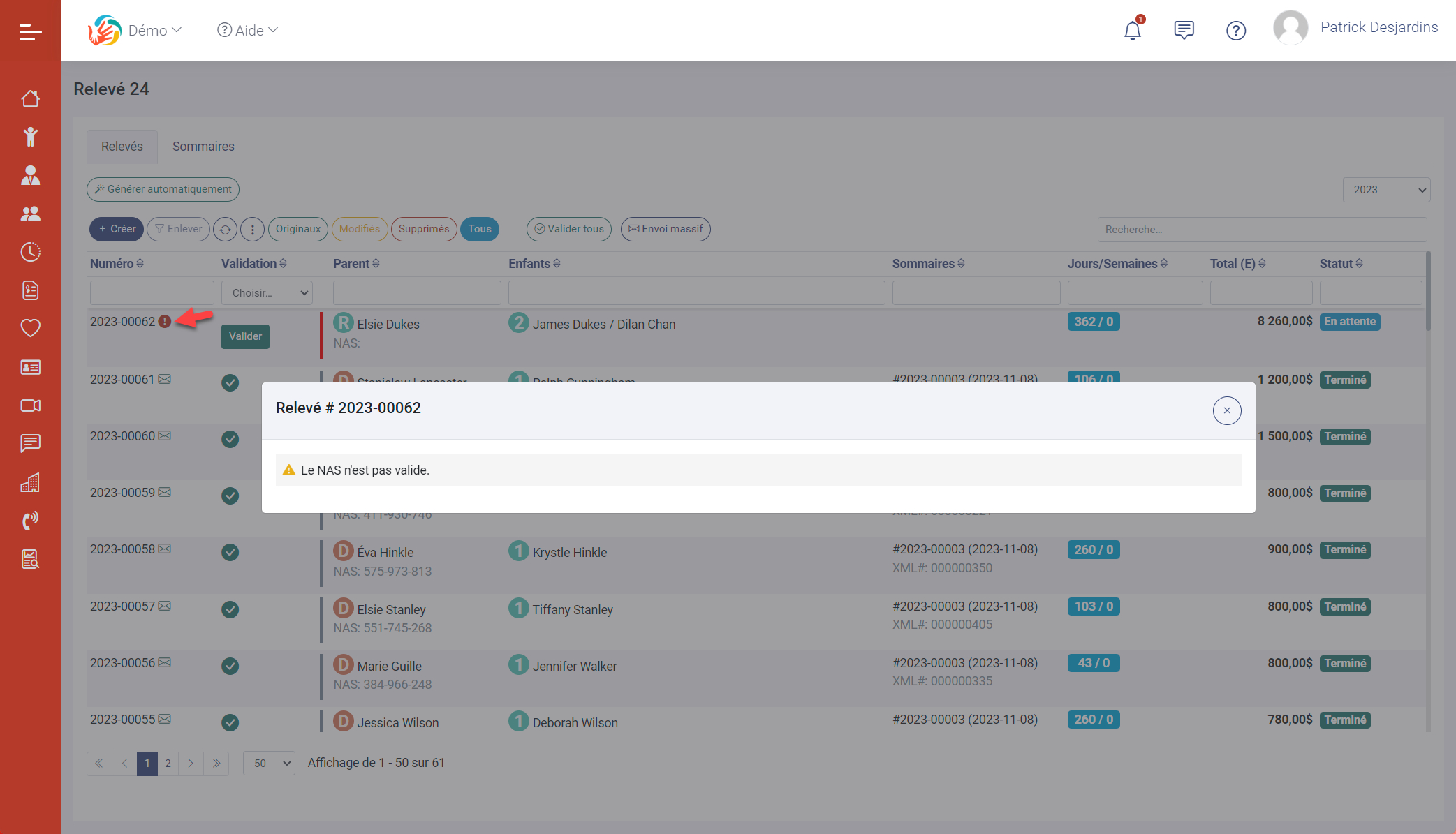 Module de production des relevés 24