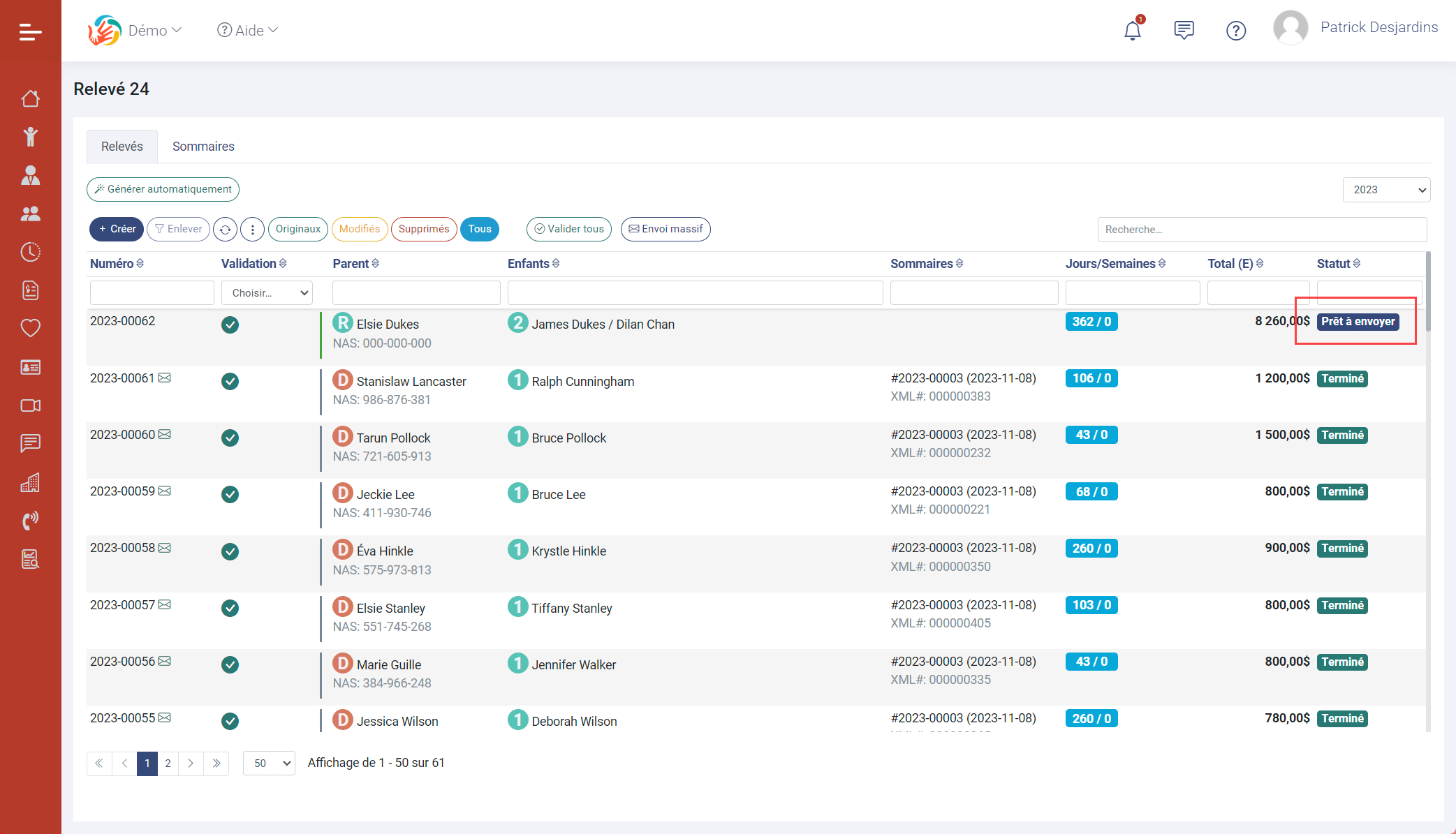 Module de production des relevés 24