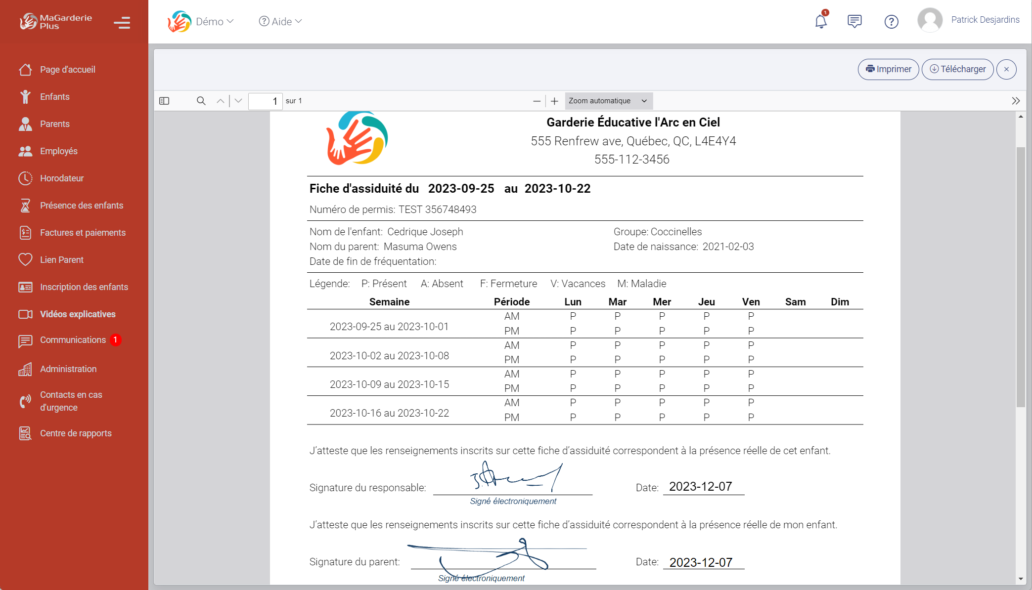 MaGarderie Plus: Présence des enfants de A à Z et au-delà