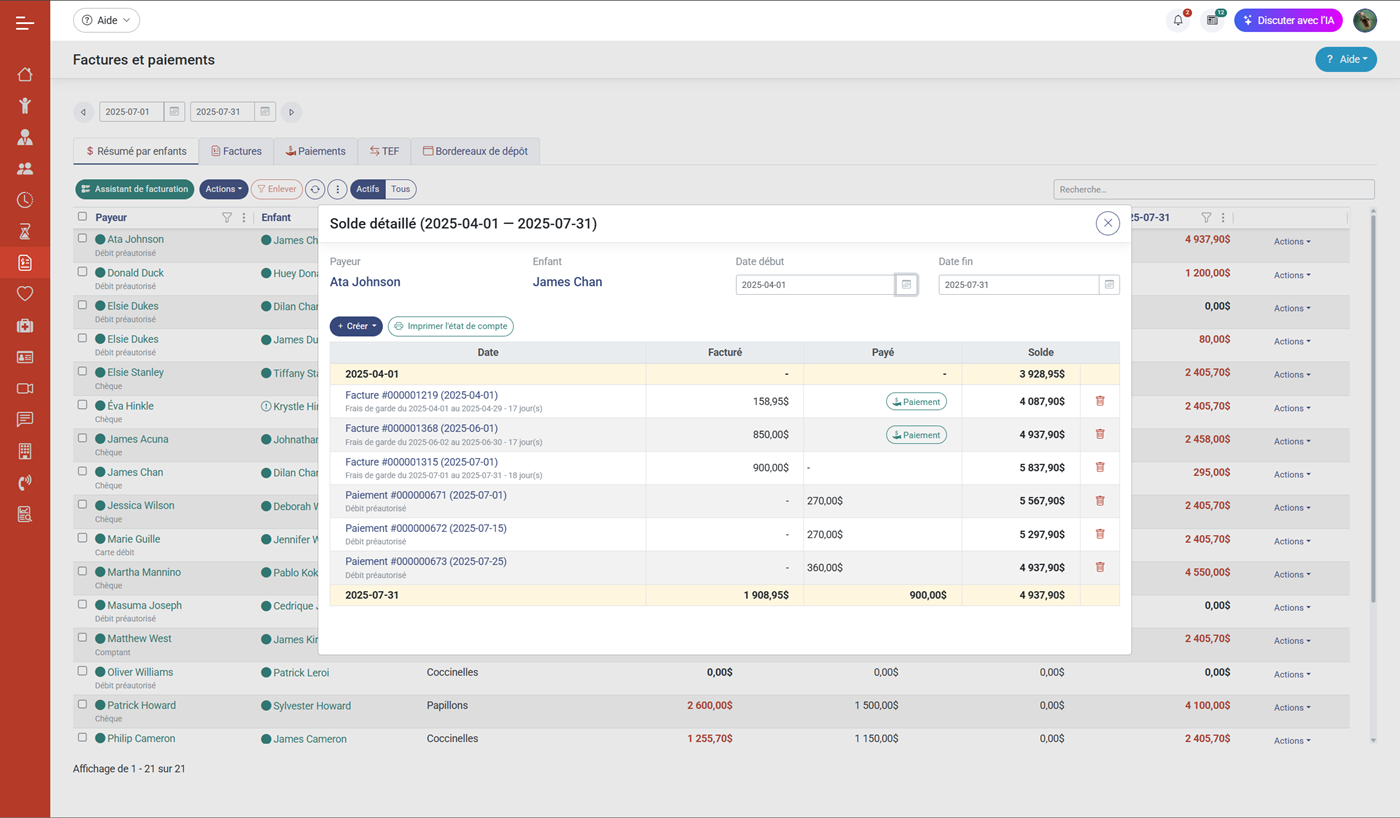 Facturation automatique et prélèvements préautorisés